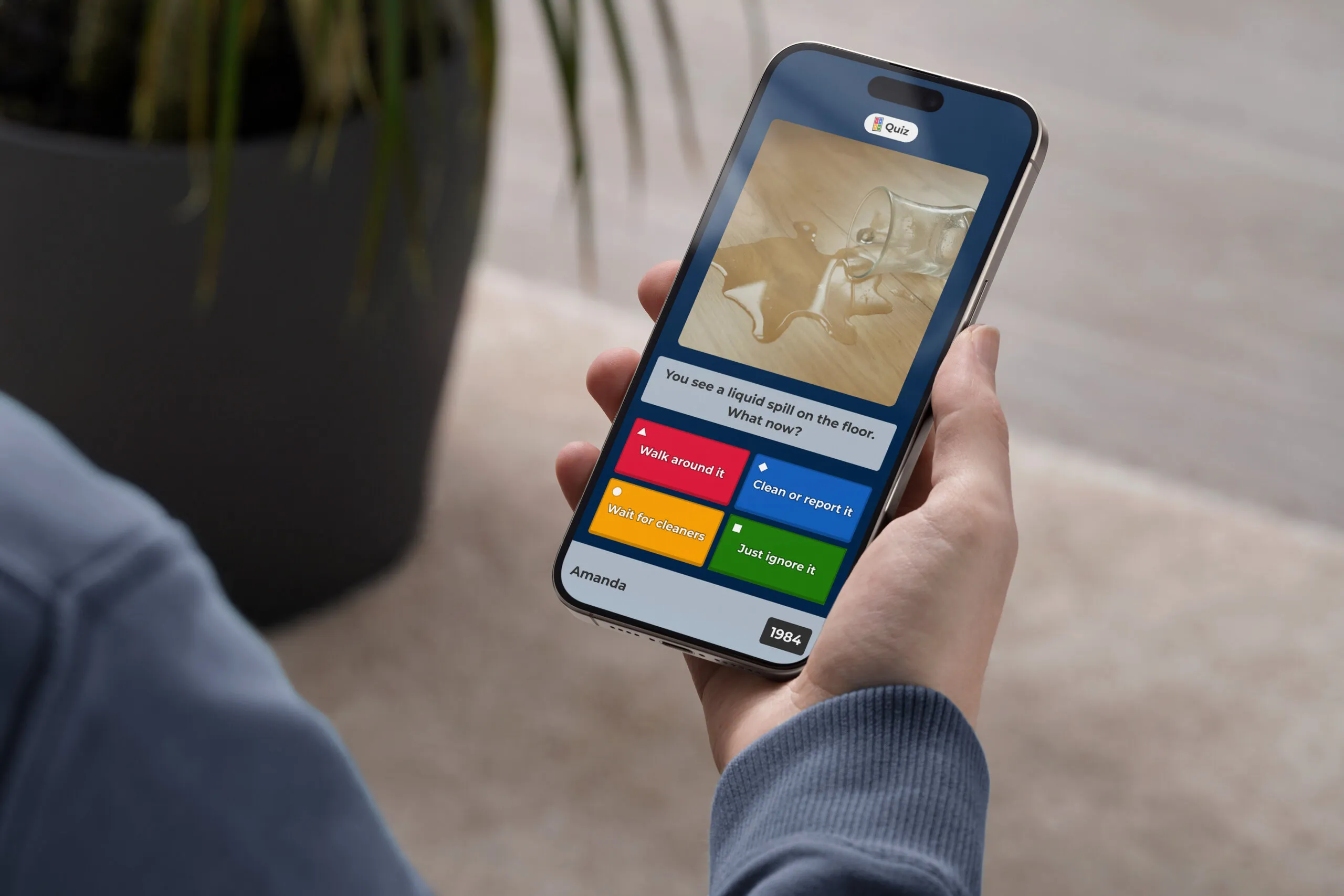 Phone with a Kahoot! game