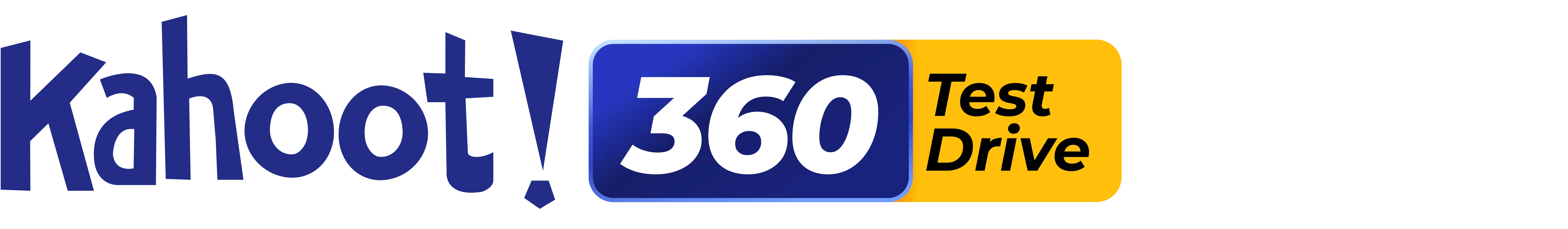 A horizontal banner featuring the dark blue Kahoot! logo on the left, followed by the number "360" in white inside a blue rounded box, and the word "Test Drive" on the right.