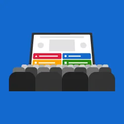 Illustration of a large screen in conference room