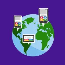 Globe with devices popping out