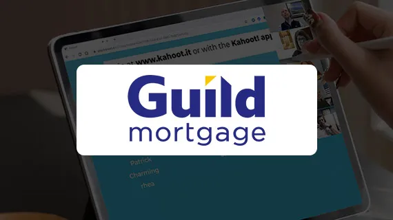 Image of Guild Mortgage logo with a tagline about their mortgage services, emphasizing support in finding the right mortgage.