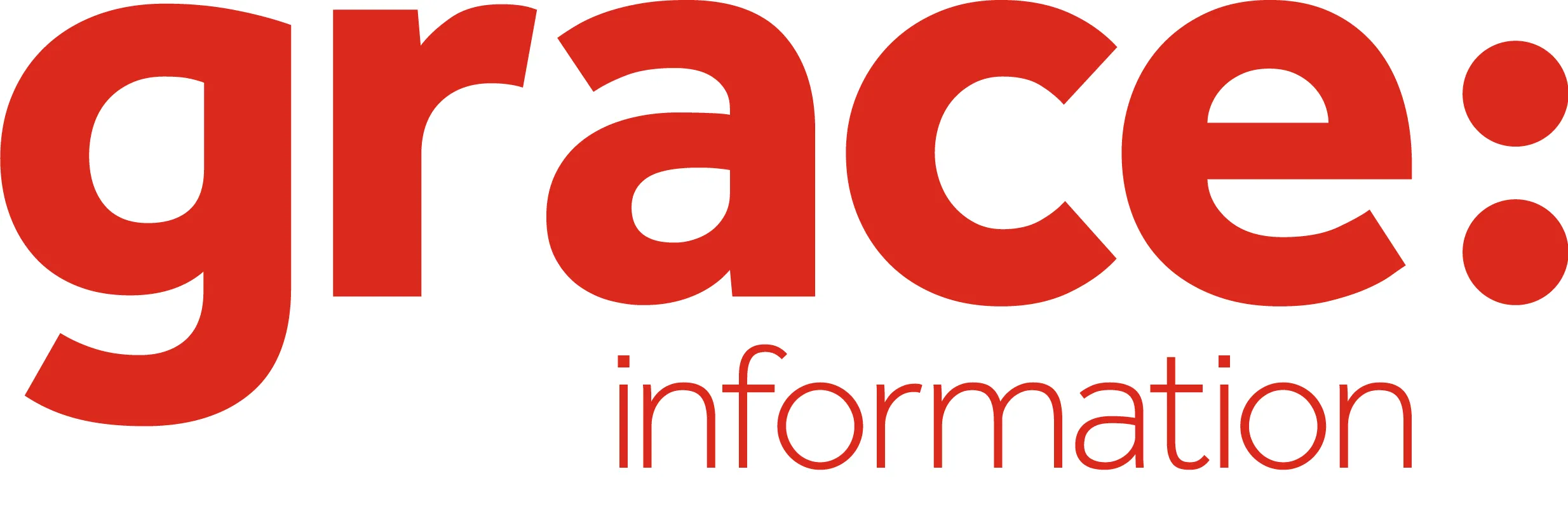Grace Information logo with red letters and white background