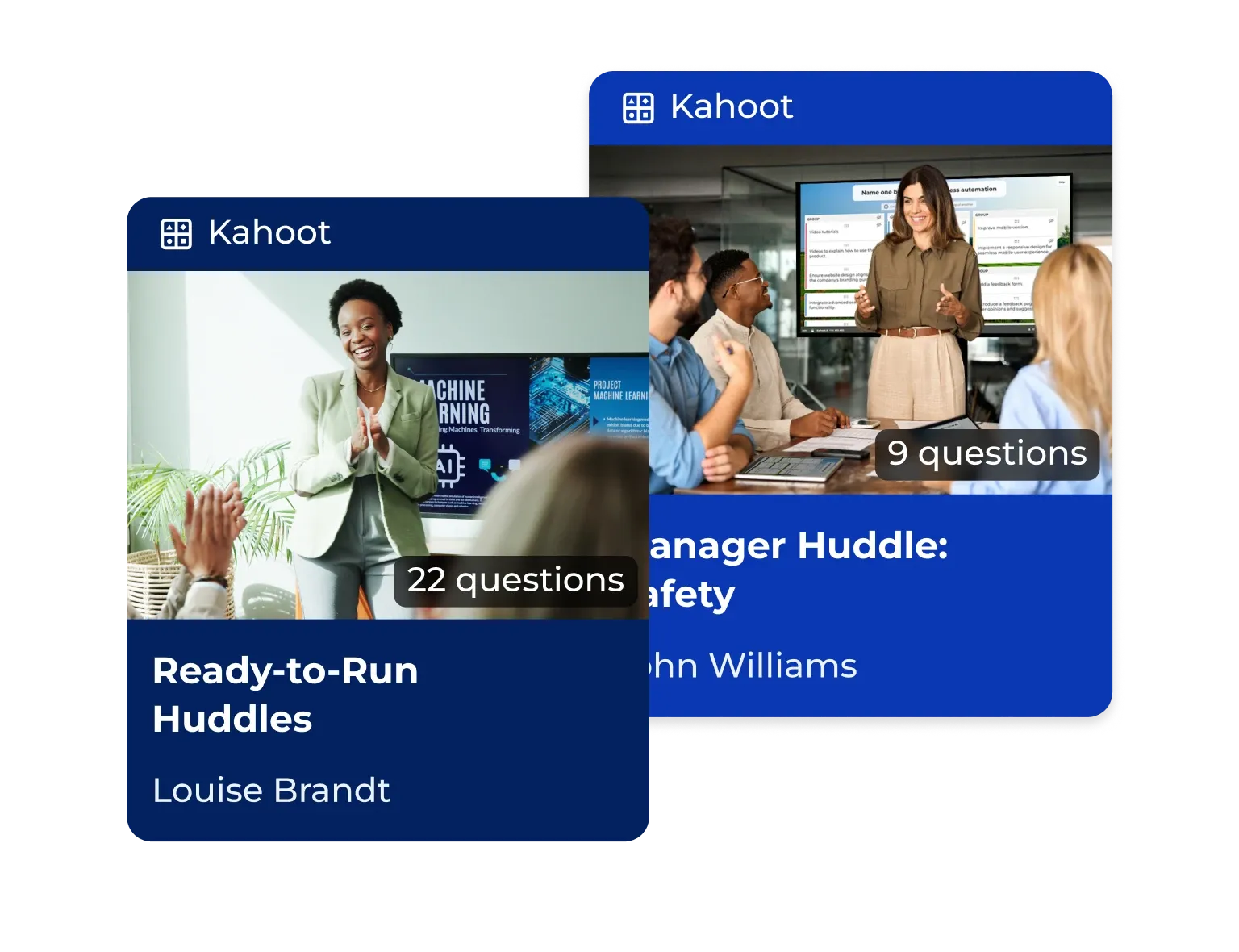 Kahoot frontline training content cards