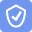 Blue rounded square icon with white tick