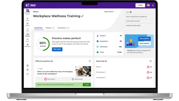 Reports dashboard on Macbook