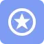 Blue rounded square icon with white star and circle outline