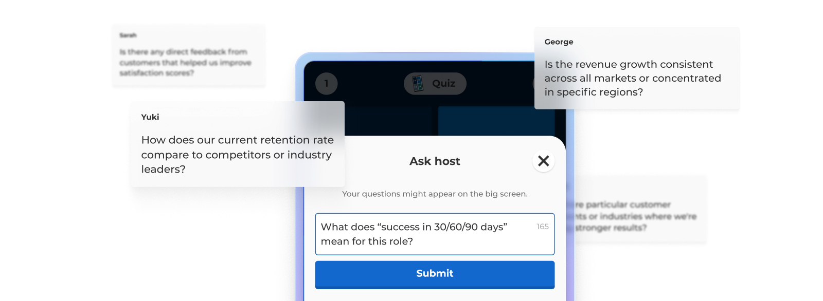 A mobile app interface titled 
